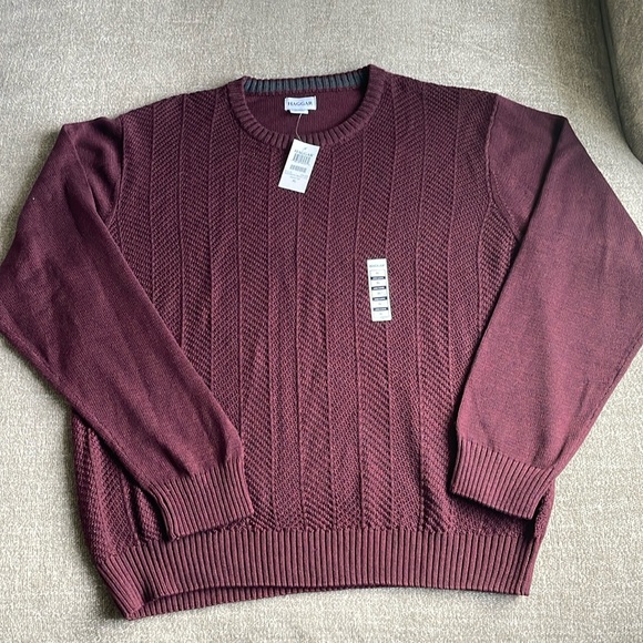 NWT Men’s XL Haggar Long Sleeve Burgundy Sweater - Picture 1 of 6